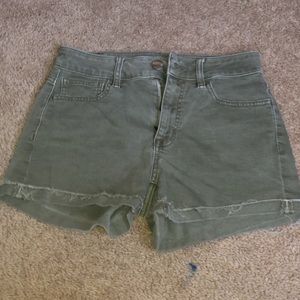 ae hi rise denim shorts